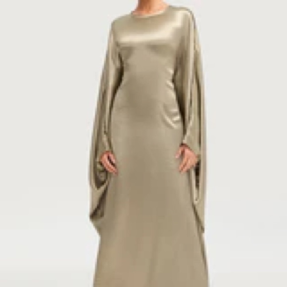 Veiled Iridescent Butterfly Inner Tie Abaya Dress- medium 52